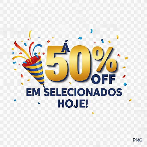 Banner de Promoção: 50% OFF em selecionados hoje!